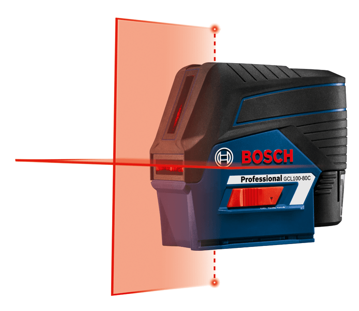 BOSCH 12V MAX Connected Red-Beam Cross-Line Laser Kit w/ Plumb Points