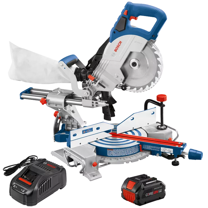 BOSCH 18V 8-1/2" Single-Bevel Slide Miter Saw Kit