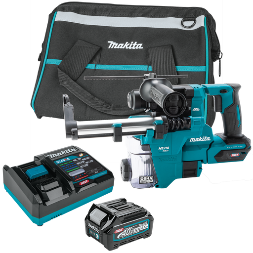 MAKITA 40V MAX XGT® 13/16" SDS‑PLUS AVT® Rotary Hammer w/ Dust Extractor Kit