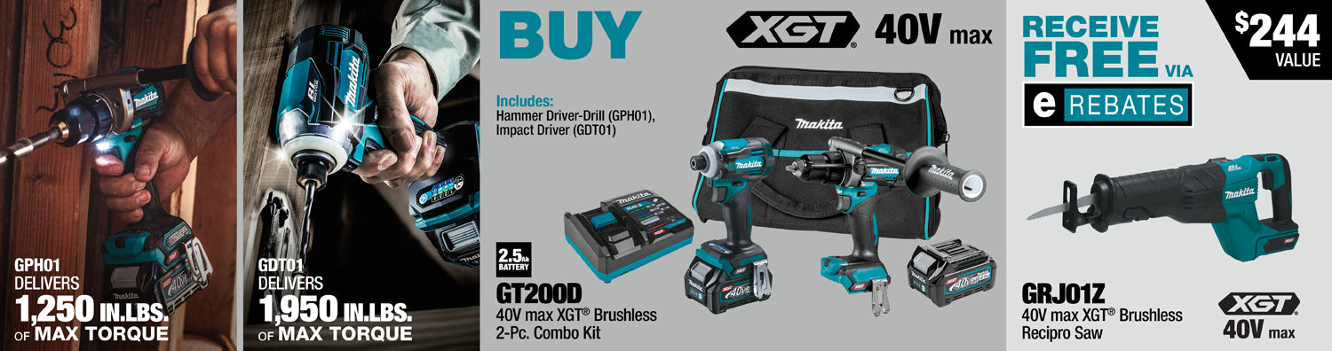 MAKITA 40V MAX XGT® 2 UDS. Kit combinado