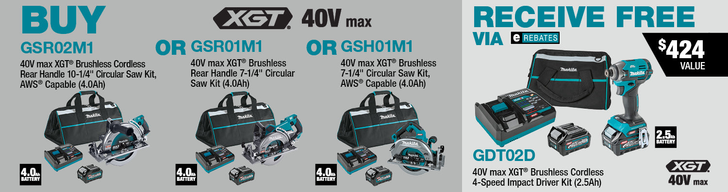 MAKITA Juego de sierra circular de 10‑1/4" con mango trasero MAX XGT® de 40 V