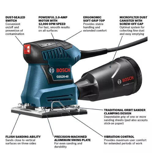 BOSCH 1/4-Sheet Orbital Finishing Sander