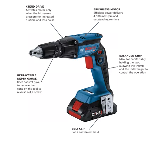 Kit de pistola para tornillos hexagonales BOSCH de 18 V y 1/4"