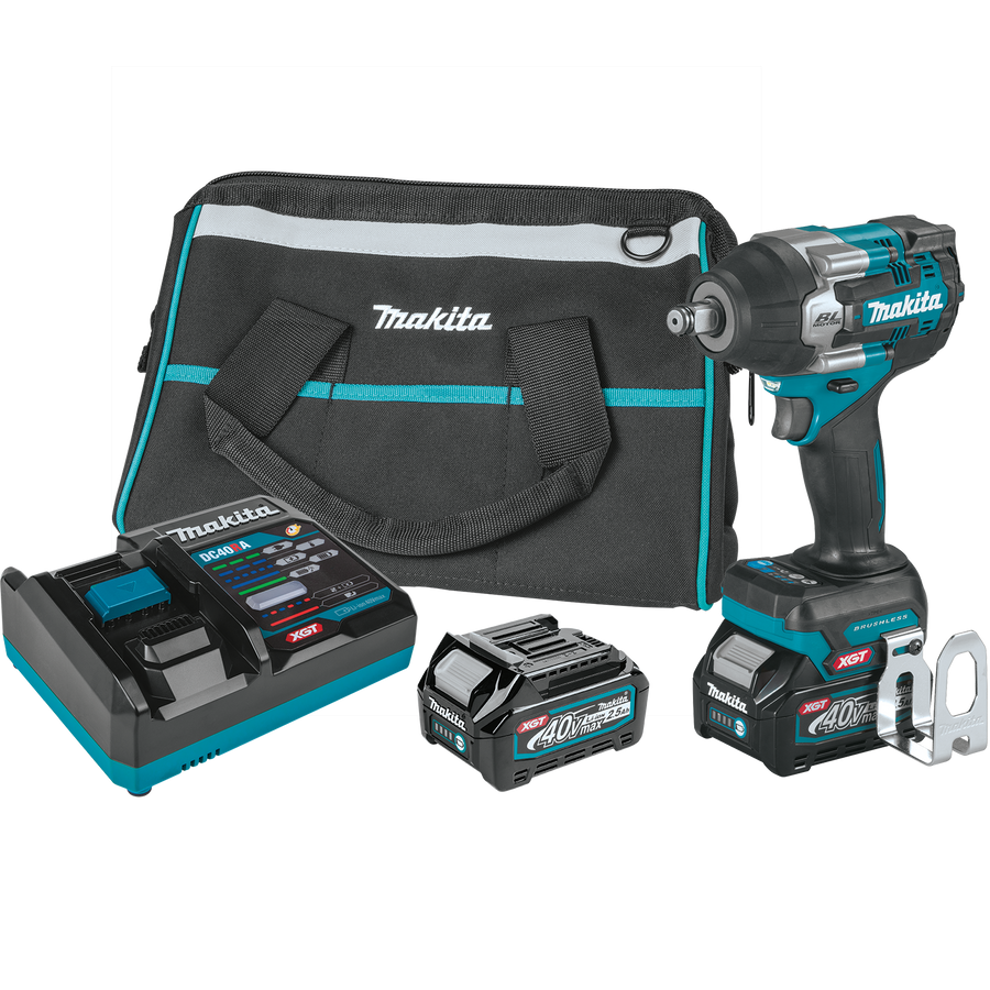 MAKITA 40V MAX XGT® 4‑Speed Mid‑Torque 1/2" Sq. Drive Impact Wrench w/ Friction Ring Anvil Kit