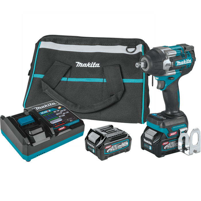 MAKITA 40V MAX XGT® 4‑Speed Mid‑Torque 1/2" Sq. Drive Impact Wrench w/ Friction Ring Anvil Kit