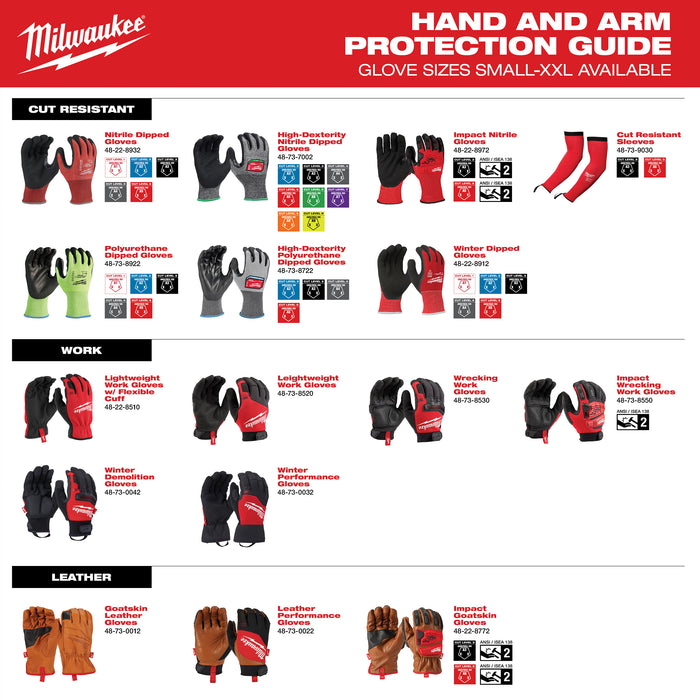 Milwaukee 6 LIGHTWEIGHT GLV W FLEX CUFF-L 48-73-8512