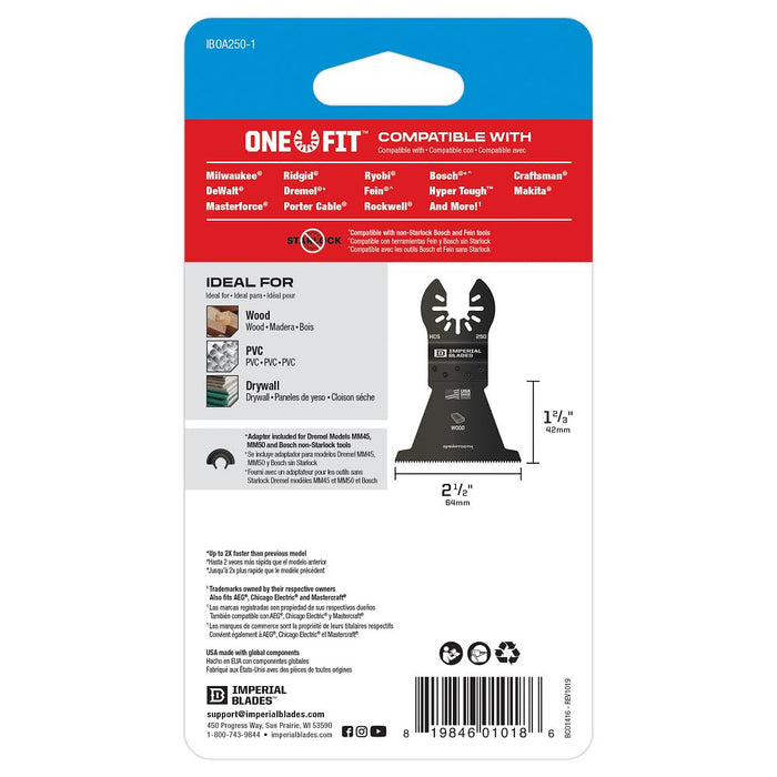 Milwaukee Tools One Fit 2-1/2" Wood Blade 1PK IBOA250-1