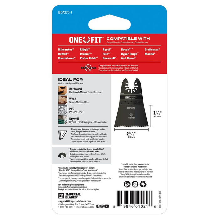 Milwaukee Tools ONE FIT 2-1/2" HARDWOOD BLD 1PK IBOA270-1