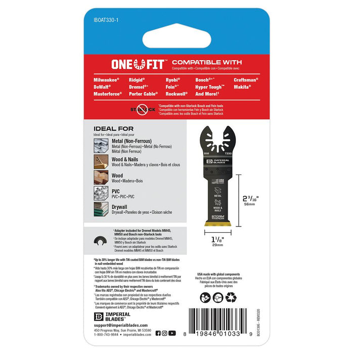 Milwaukee Tools ONE FIT 1-1/8" TIN METAL BLD 1PK IBOAT330-1