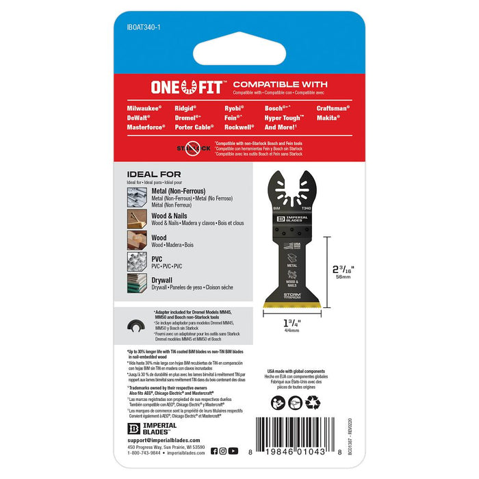 Milwaukee Tools ONE FIT 1-3/4" TIN METAL BLD 1PK IBOAT340-1