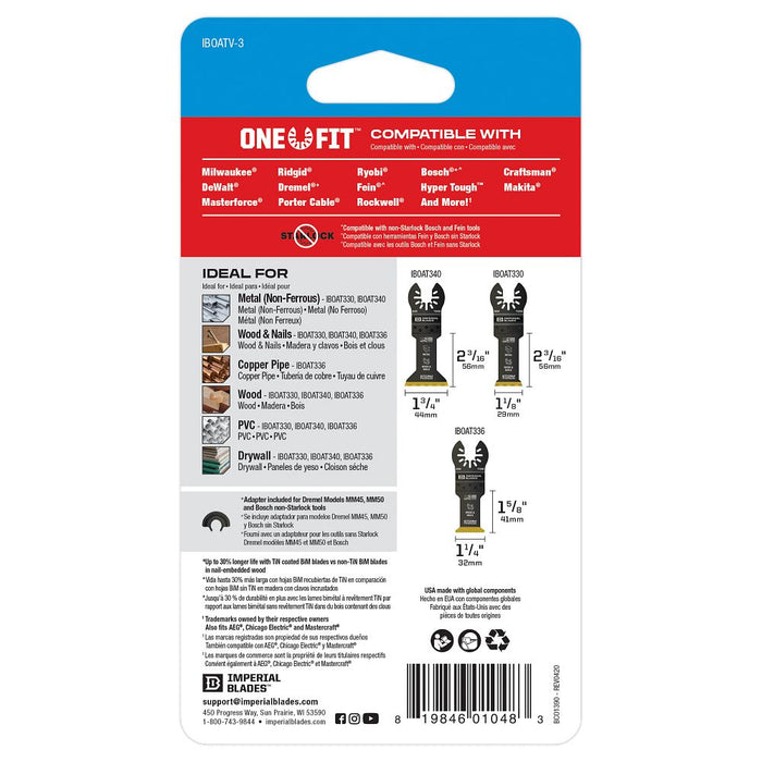 Milwaukee Tools 1 FIT TIN METAL/WOOD VRTY PK 3PC IBOATV-3