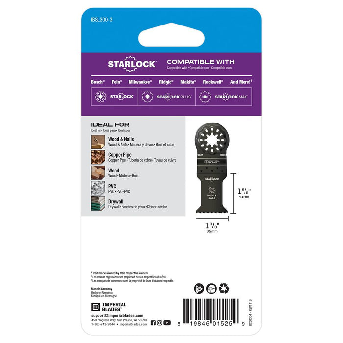 Milwaukee Tools STRLOCK 1-3/8" MLTI-MTRL BLD 3PK IBSL300-3