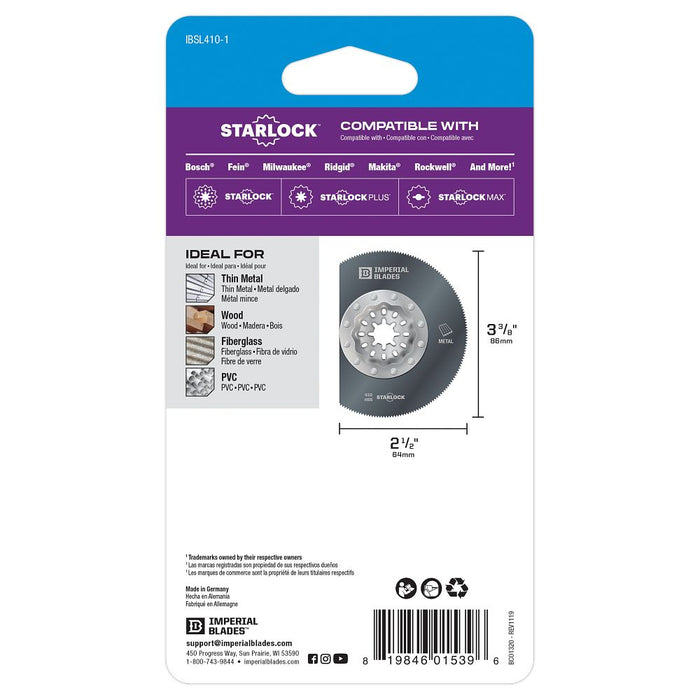 Milwaukee Tools STARLOCK 3-3/8" THIN Mtl BLD 1PK IBSL410-1