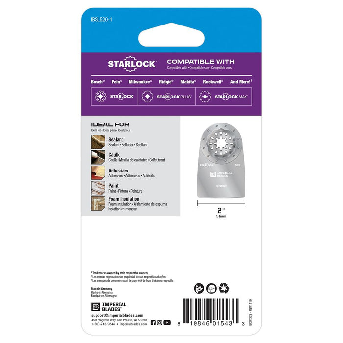 Milwaukee Tools STARLOCK 2" FLEX SCRAPER 1PK IBSL520-1