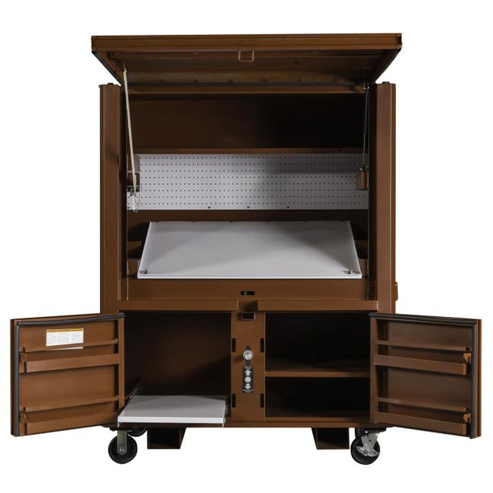 Crescent JOBOX 1-510990 Mobile Field Office, 90.9 cu ft, 63 in W x 33 in D x 80 in H, Steel, 3-Door / 2-Shelf, 6 in Locking Casters, 1,500 lb Capacity