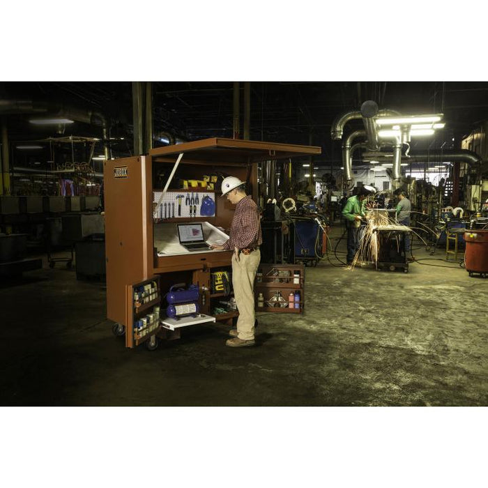 Crescent JOBOX 1-510990 Mobile Field Office, 90.9 cu ft, 63 in W x 33 in D x 80 in H, Steel, 3-Door / 2-Shelf, 6 in Locking Casters, 1,500 lb Capacity