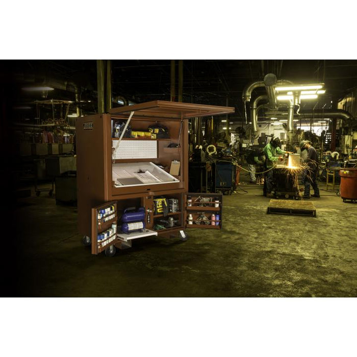 Crescent JOBOX 1-510990 Mobile Field Office, 90.9 cu ft, 63 in W x 33 in D x 80 in H, Steel, 3-Door / 2-Shelf, 6 in Locking Casters, 1,500 lb Capacity