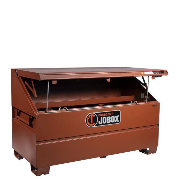 Crescent JOBOX 1-680990 Site-Vault Slope Lid Chest, 32.7 cu ft, 60 in W x 30 in D x 39-1/2 in H, Steel, Brown, w/ Lift-N-Stow Shelf