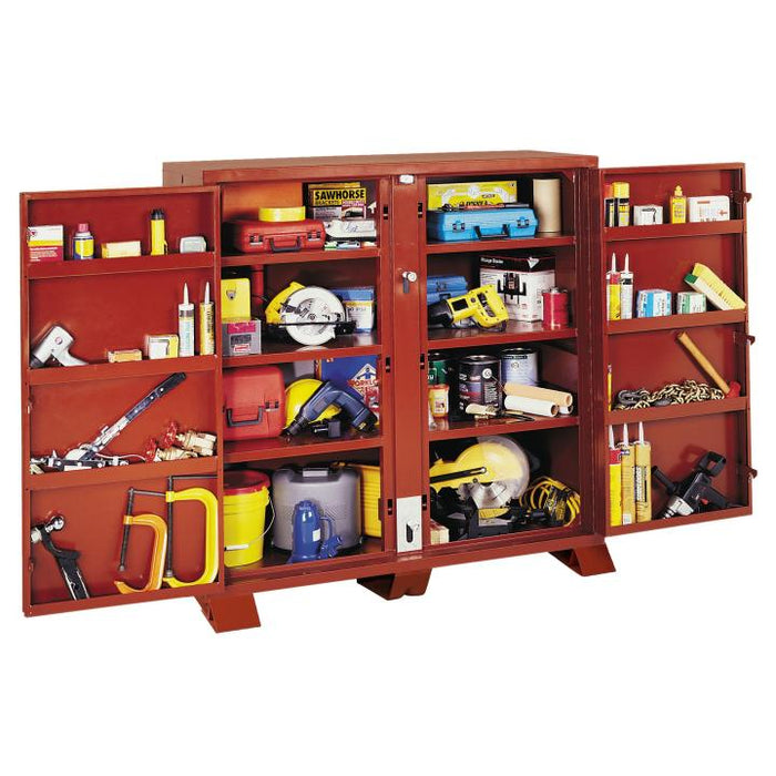 Crescent JOBOX 1-694990 Heavy-Duty Two-Door Utility Cabinet, 47.5 cu ft, 60 in L x 24-1/4 in W x 60-1/4 in H, Steel