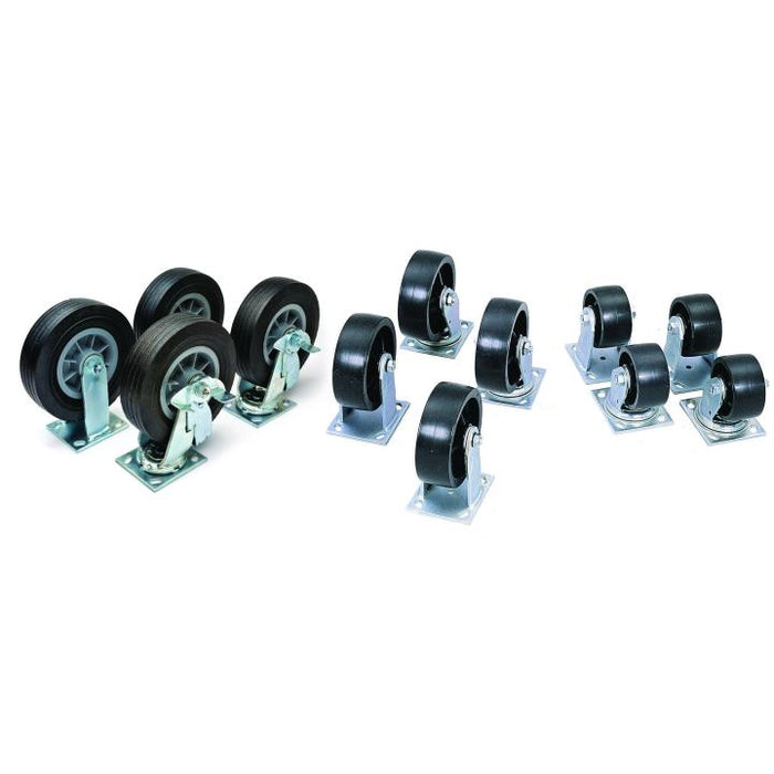 Crescent JOBOX 1-320993 Caster Set, 6 in, 4-Piece (2 Swivel w/ Brake, 2 Fixed), 3,600 lb Load Rating - Bulk Pack
