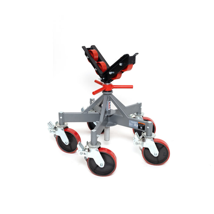 JET JPJ-L5L-SR Low 5 Leg Pipe Jack Stand w/Casters & Steel Rollers