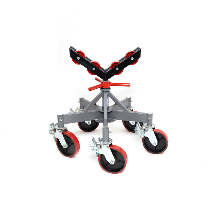 JET JPJ-L5L-SR Low 5 Leg Pipe Jack Stand w/Casters & Steel Rollers