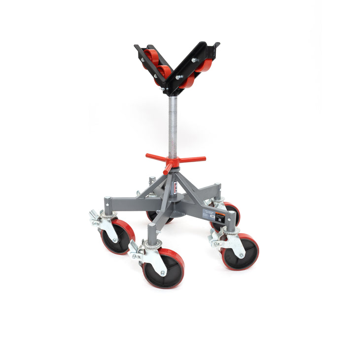 JET JPJ-L5L-SR Low 5 Leg Pipe Jack Stand w/Casters & Steel Rollers