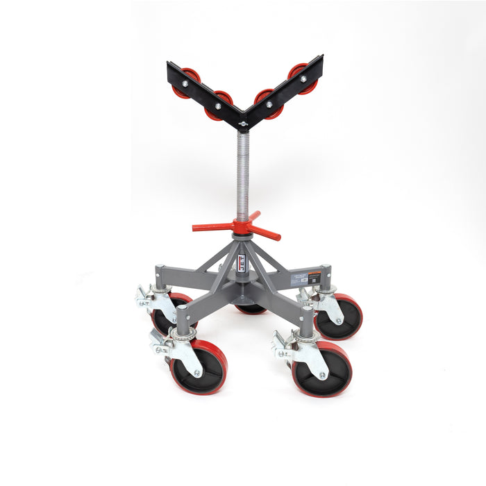 JET JPJ-L5L-SR Low 5 Leg Pipe Jack Stand w/Casters & Steel Rollers