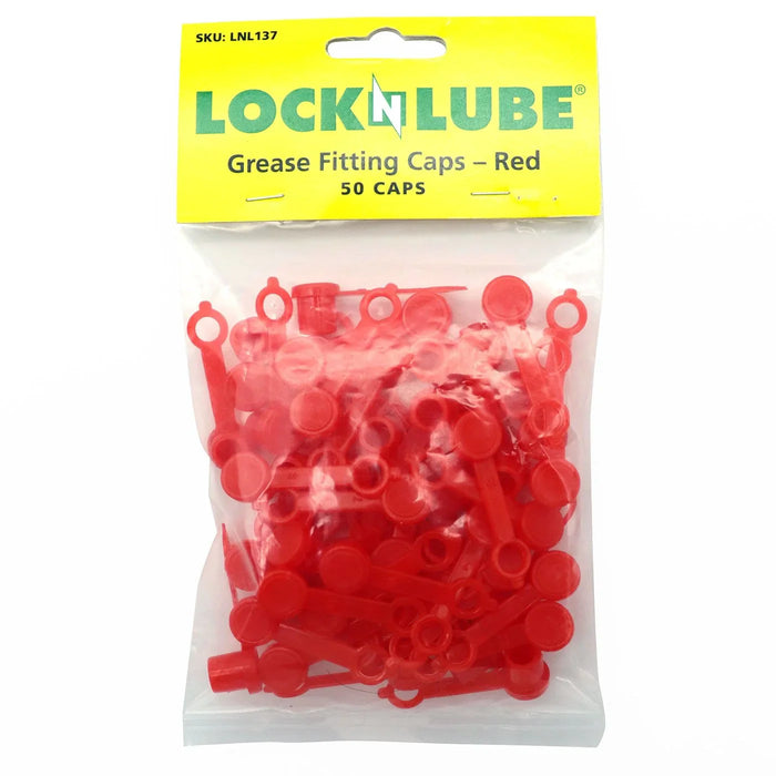 LOCKNLUBE Red Grease Fitting Caps (50 COUNT)