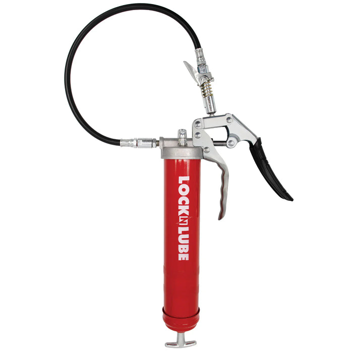 LOCKNLUBE Red Heavy-Duty Pistol Grip Grease Gun