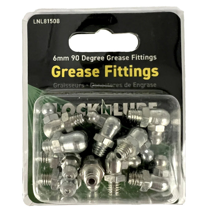 LOCKNLUBE Grease Fittings - 6mm 90 Degree Grease Fittings