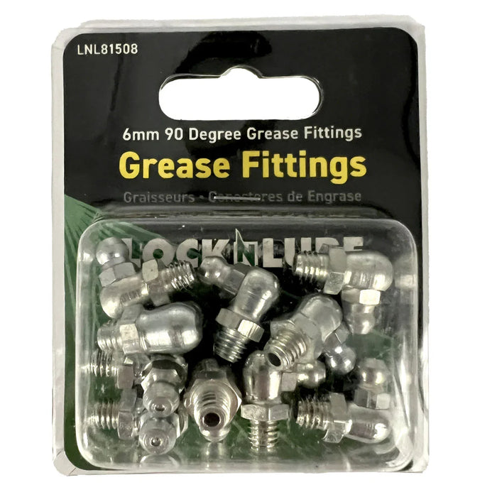 LOCKNLUBE Grease Fittings - 6mm 90 Degree Grease Fittings