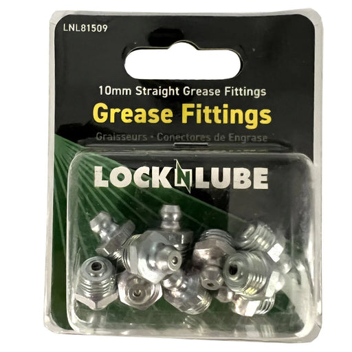 LOCKNLUBE Grease Fittings - 10mm Straight Grease Fittings