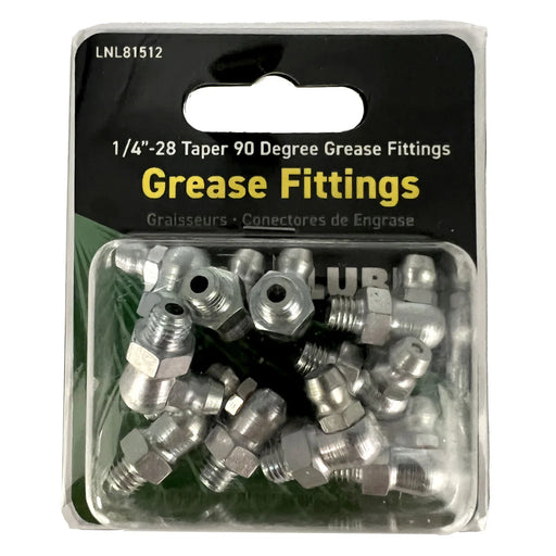 LOCKNLUBE Grease Fittings - 1/4"-28 Taper 90 Degree Grease Fittings
