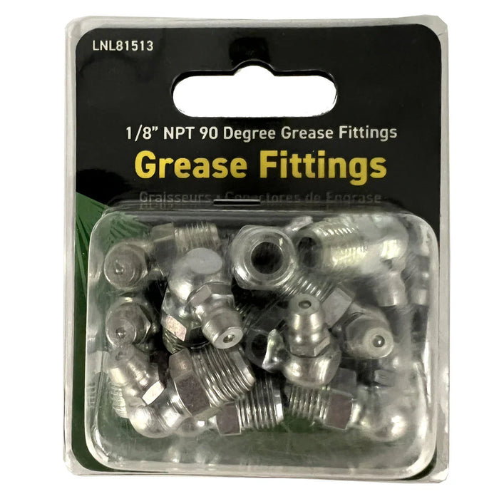 LOCKNLUBE Grease Fittings - 1/8" NPT 90 Degree Grease Fittings