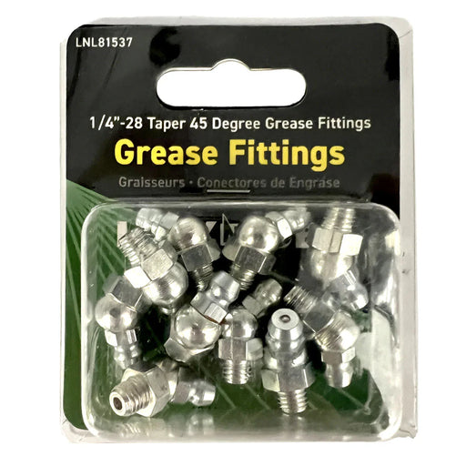 LOCKNLUBE Grease Fittings - 1/4"-28 Taper 45 Degree Grease Fittings