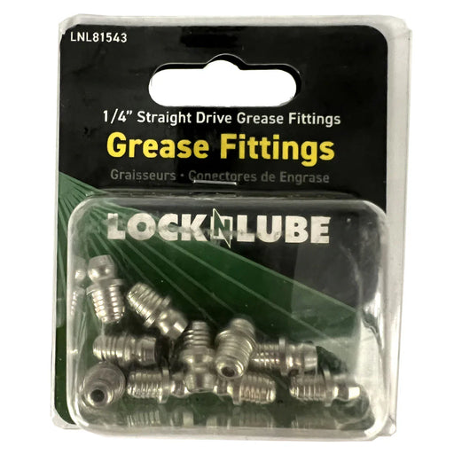 LOCKNLUBE Grease Fittings - 1/4" Straight Drive Grease Fittings