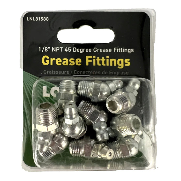 LOCKNLUBE Grease Fittings - 1/8" NPT 45 Degree Grease Fittings