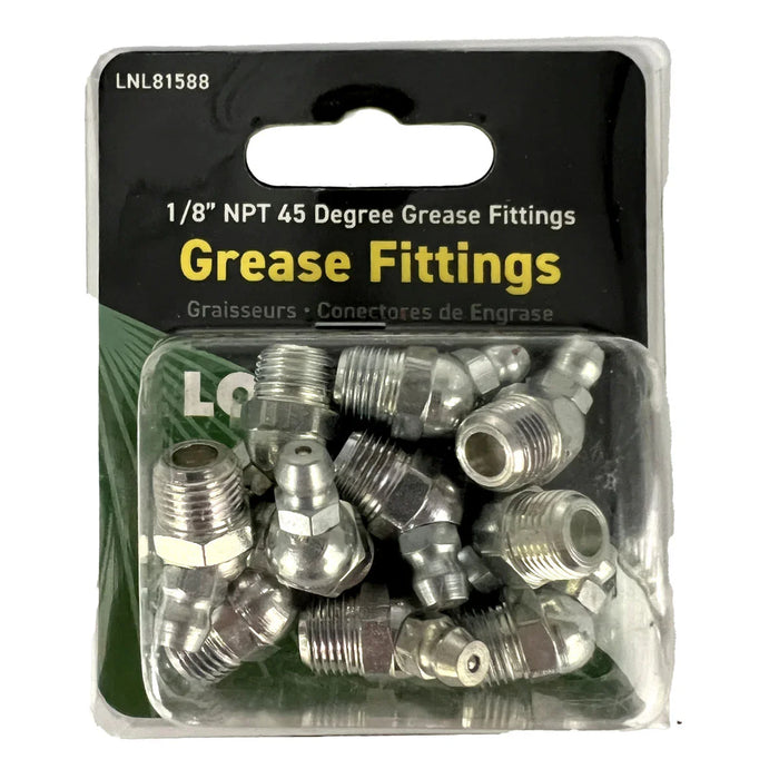 LOCKNLUBE Grease Fittings - 1/8" NPT 45 Degree Grease Fittings
