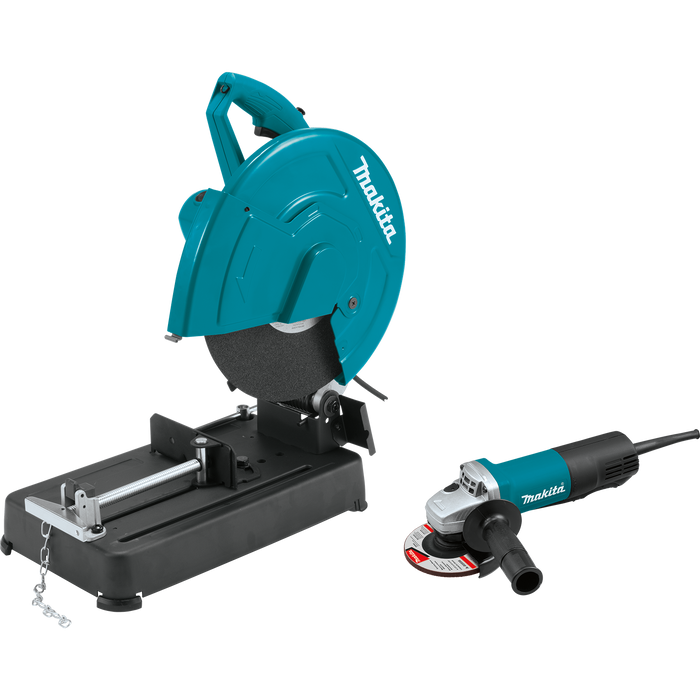 MAKITA 14" Cut‑Off Saw w/ 4‑1/2" Paddle Switch Angle Grinder