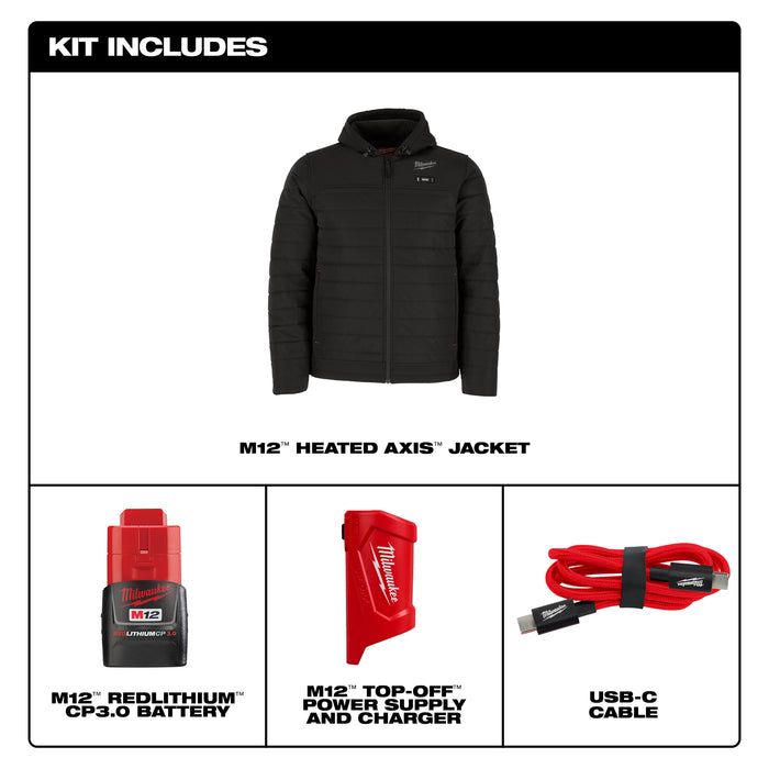 Milwaukee AXIS JACKET KIT - BLACK XL M102B-21XL