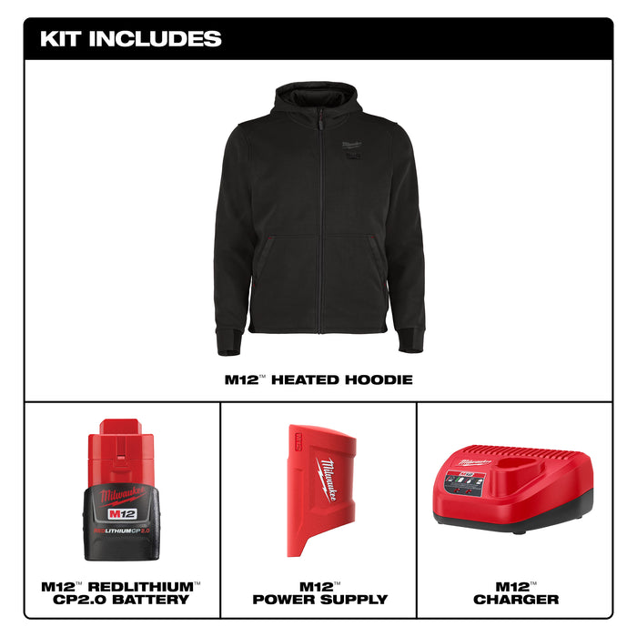 Milwaukee HEATED HOODIE KIT - BLACK L M200B-21L