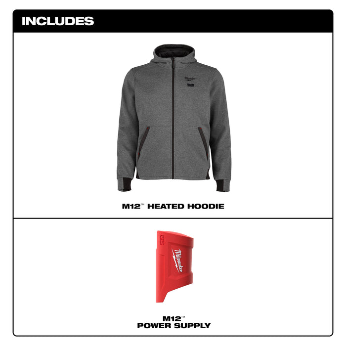 Milwaukee HEATED HOODIE ONLY - GRAY L M200G-20L
