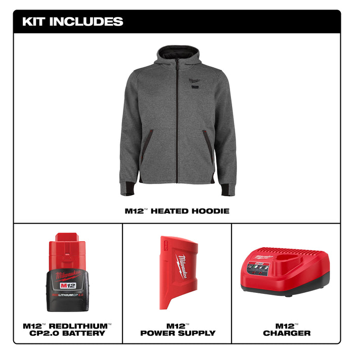 Milwaukee HEATED HOODIE KIT - GRAY S M200G-21S