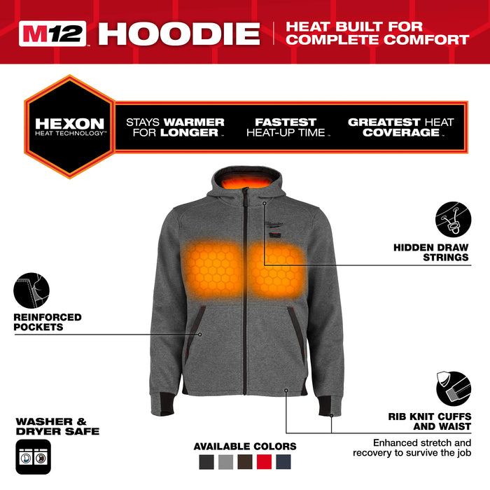 Milwaukee HEATED HOODIE KIT - GRAY S M200G-21S