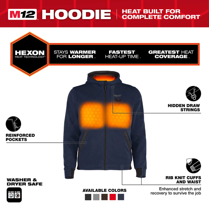 Milwaukee HEATED HOODIE ONLY - BLUE XL M200U-20XL