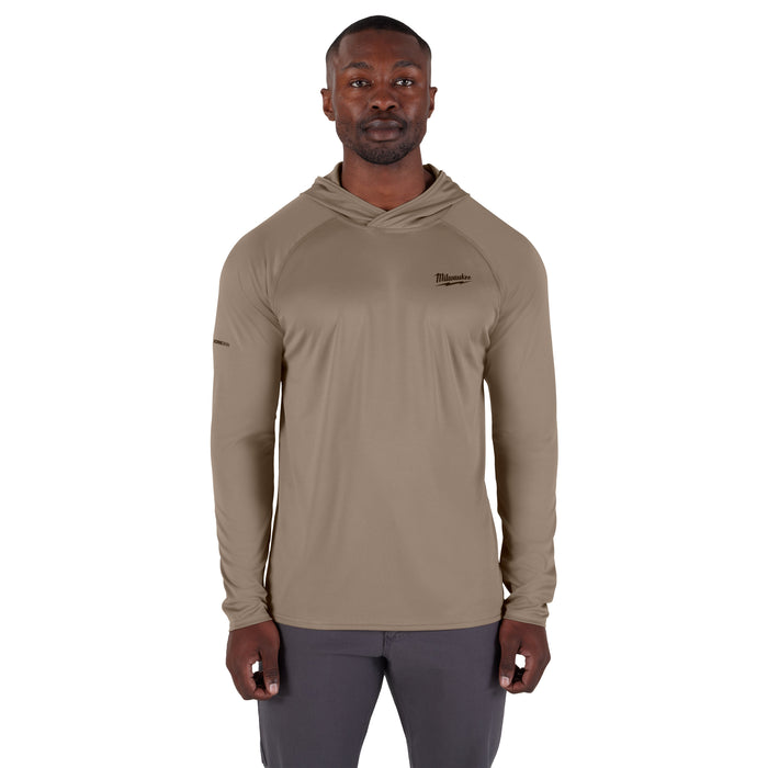 Milwaukee WORKSKIN Hooded Sun Shirt - Sandstone 2X M550N-2X