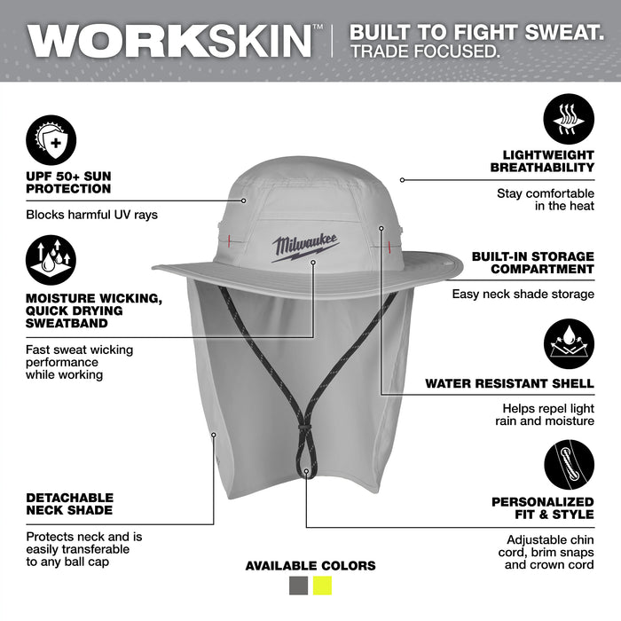 Milwaukee WORKSKIN™ Sunshade Hat Gray SM M770G-SM