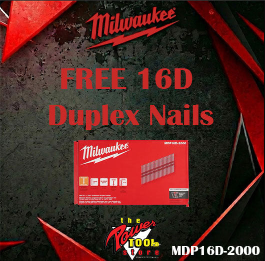 Milwaukee M18 FUEL Duplex Nailer Kit M18 2844-21 + FREE 16D Collated Duplex Nails MDP16D-2000