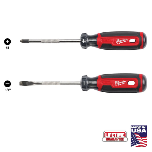 MILWAUKEE 2PC. Cushion Grip Screwdriver Set (USA)